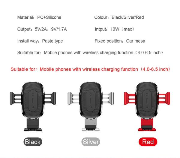 Baseus Mount Holder Fast Wireless Charging for Car