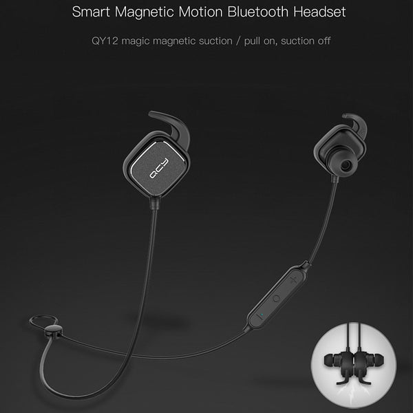 QY12 magnetic switch sports headphones wireless Bluetooth earphones