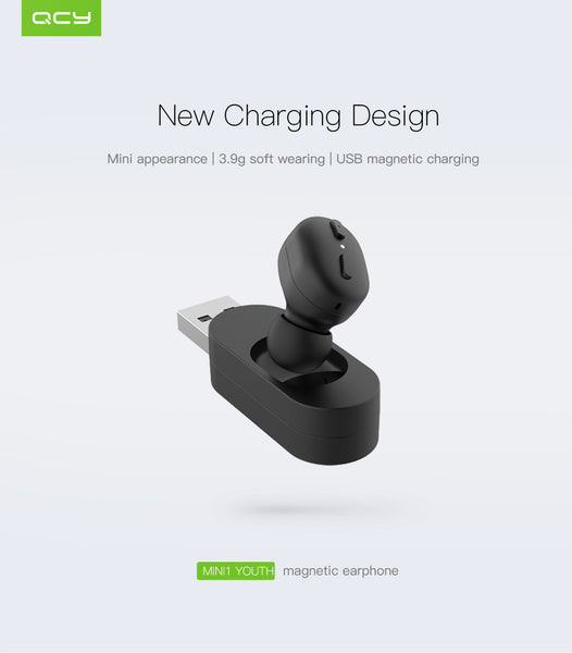 QCY MINI1 Youth Bluetooth Earphone Magnet USB Charger