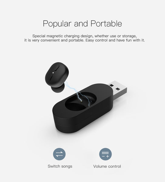 QCY MINI1 Youth Bluetooth Earphone Magnet USB Charger