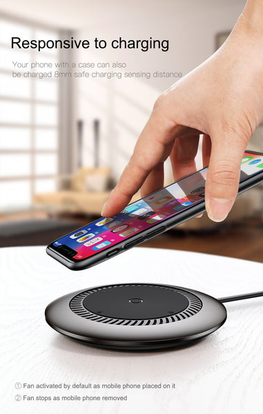 Fast Wireless Charging Pad With Silent Fan