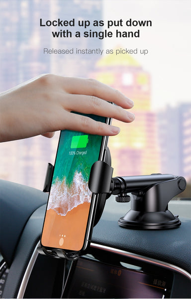 Baseus 2 in1 Qi Wireless Car Charger, Car Mount Mobile Phone Holder