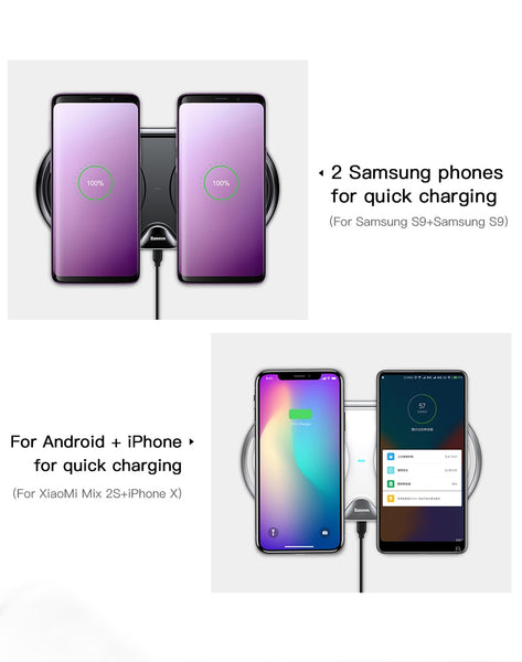 Dual Seat Qi Wireless Charger