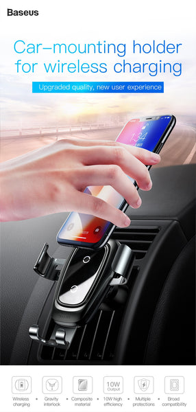 Wireless Car Charger , Air Vent Mount Gravity Car Holder