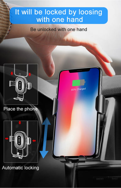 Fast Wireless Car Charger and Charging Mount Holder