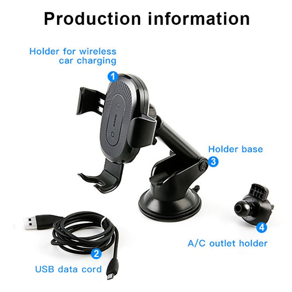 Baseus 2 in1 Qi Wireless Car Charger, Car Mount Mobile Phone Holder