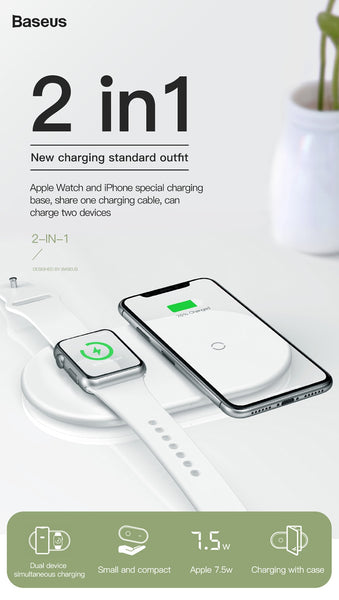 Baseus 2 in 1 Wireless Charger, Charging Pad