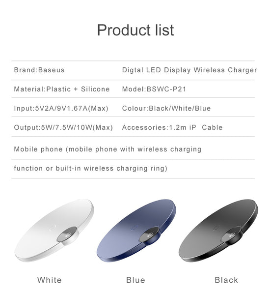 Baseus LED Digital Display Wireless Charger